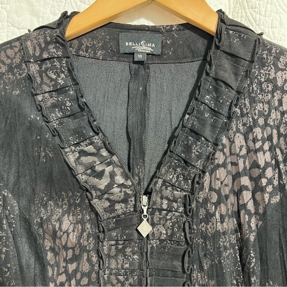 BELLISSIMA Faux Suede Leopard Print Zip Up Jacket, Size 10,-#327 - Picture 2 of 13